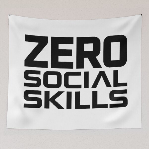 Item preview, Zero Social Skills – Funny Introvert Typography | Minimalist Meme T-Shirt Design designed and sold by Faisal  Shah.