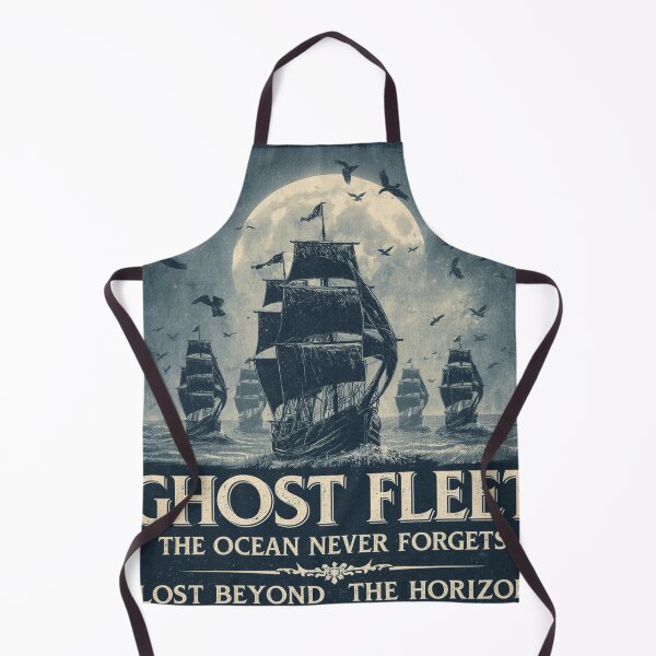 Item preview, Ghost Fleet – The Ocean Never Forgets Vintage Ghost Ship T-Shirt | Haunted Pirate Fleet Nautical Horror Design designed and sold by Vvmd.