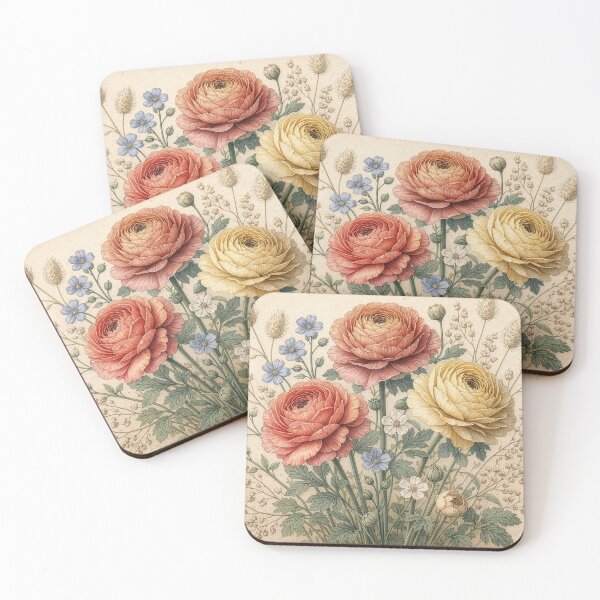 Item preview, Vintage Ranunculus Botanical Illustration designed and sold by Rutvain.