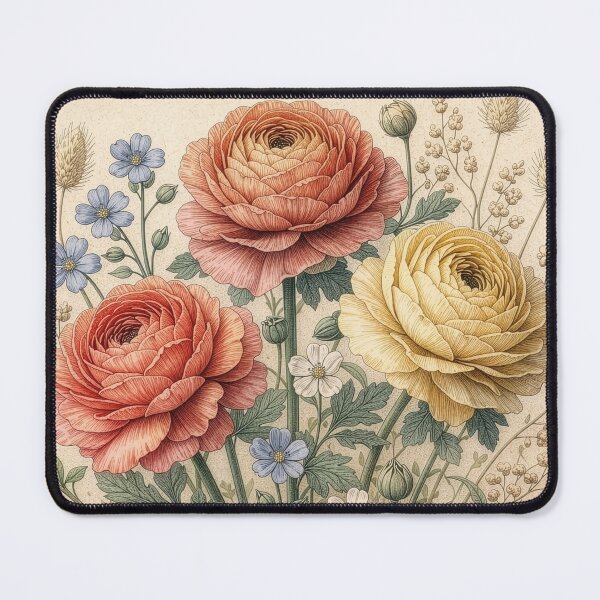 Item preview, Vintage Ranunculus Botanical Illustration designed and sold by Rutvain.