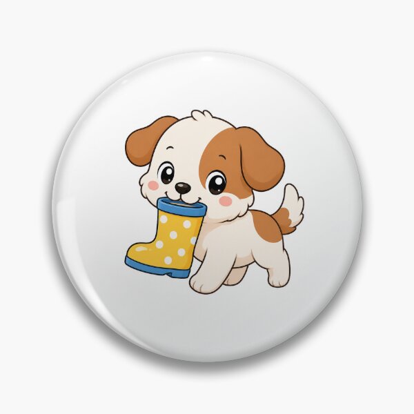 Item preview, Cute Puppy Holding Rain Boot Cartoon Dog Design designed and sold by Seculinator.