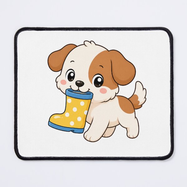 Item preview, Cute Puppy Holding Rain Boot Cartoon Dog Design designed and sold by Seculinator.