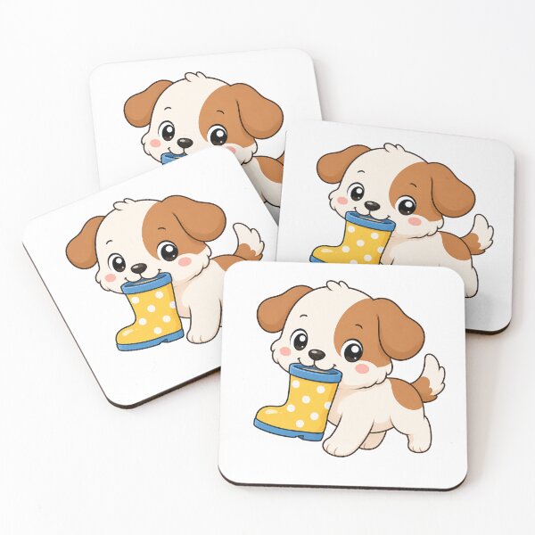 Item preview, Cute Puppy Holding Rain Boot Cartoon Dog Design designed and sold by Seculinator.