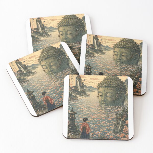 Item preview, The Blooming Buddha Lake – Japanese Fantasy Ukiyo-e Wall Art designed and sold by Substance_life.