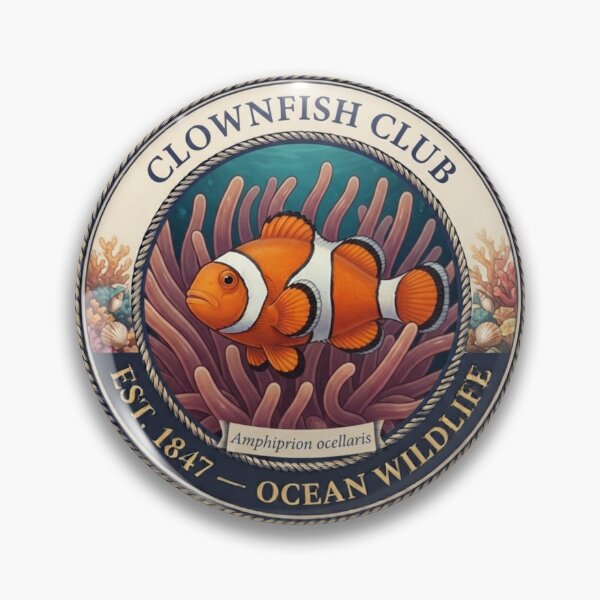 Item preview, Clownfish Club Vintage Badge designed and sold by CalmCapy Co.