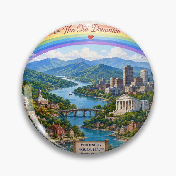 Item preview, Virginia Rainbow Landscape Travel Poster | Colorful Scenic Wall Art designed and sold by ElartedeNoel.