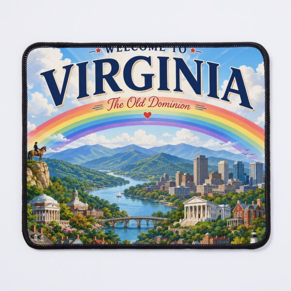Item preview, Virginia Rainbow Landscape Travel Poster | Colorful Scenic Wall Art designed and sold by ElartedeNoel.