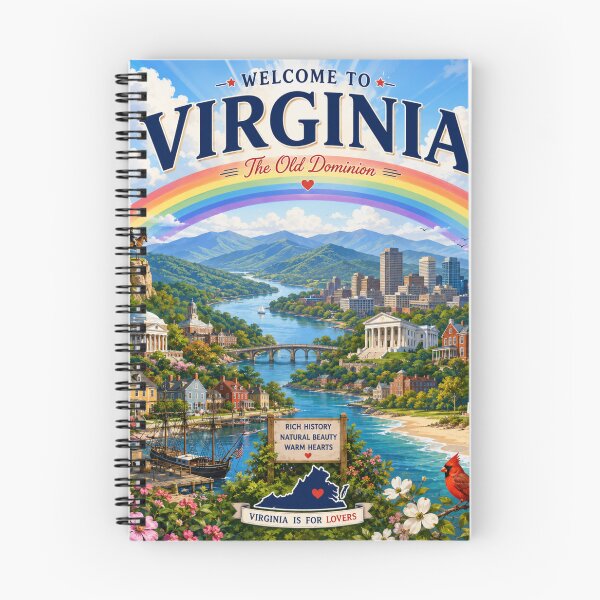 Item preview, Virginia Rainbow Landscape Travel Poster | Colorful Scenic Wall Art designed and sold by ElartedeNoel.