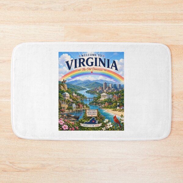 Item preview, Virginia Rainbow Landscape Travel Poster | Colorful Scenic Wall Art designed and sold by ElartedeNoel.
