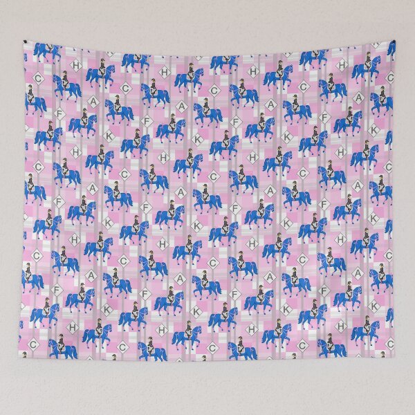Item preview, Dressage Horse Rider Pink Plaid Pattern designed and sold by CI Creative Design LLC.