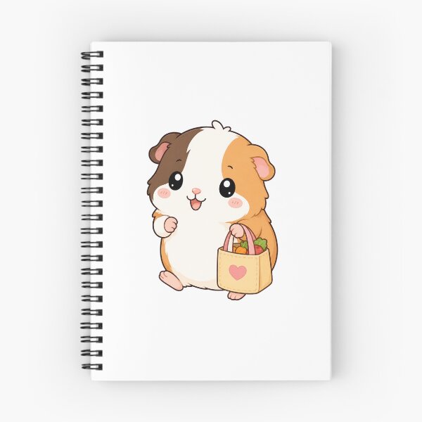 Item preview, Cute Guinea Pig Holding Grocery Bag Cartoon Design designed and sold by Seculinator.