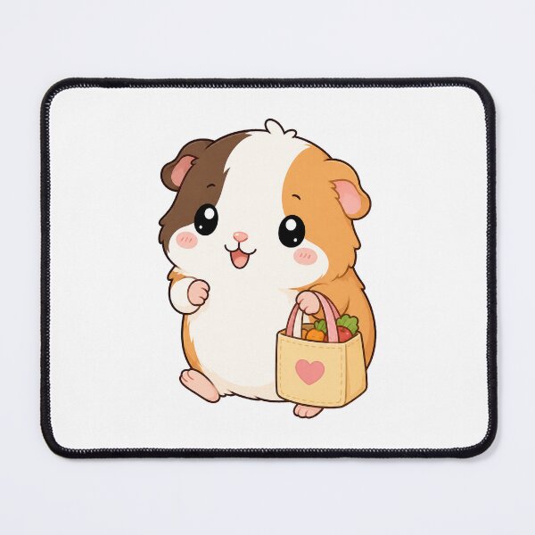 Item preview, Cute Guinea Pig Holding Grocery Bag Cartoon Design designed and sold by Seculinator.