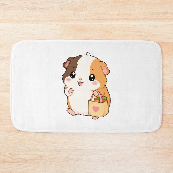 Item preview, Cute Guinea Pig Holding Grocery Bag Cartoon Design designed and sold by Seculinator.