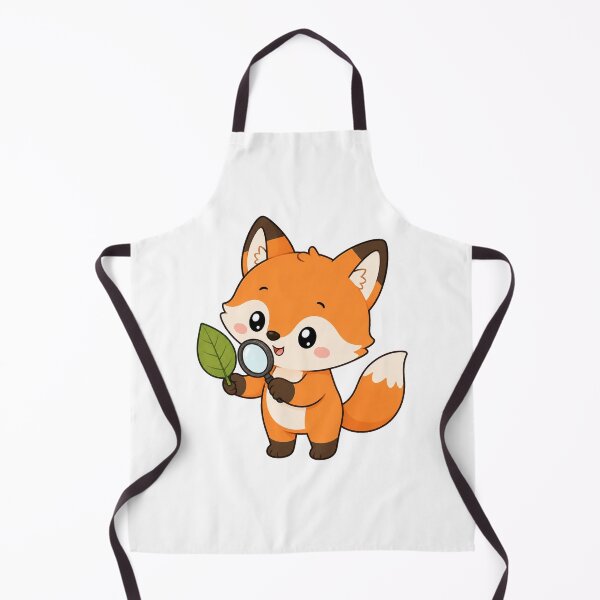 Item preview, Cute Fox Exploring Leaf with Magnifying Glass Cartoon designed and sold by Seculinator.