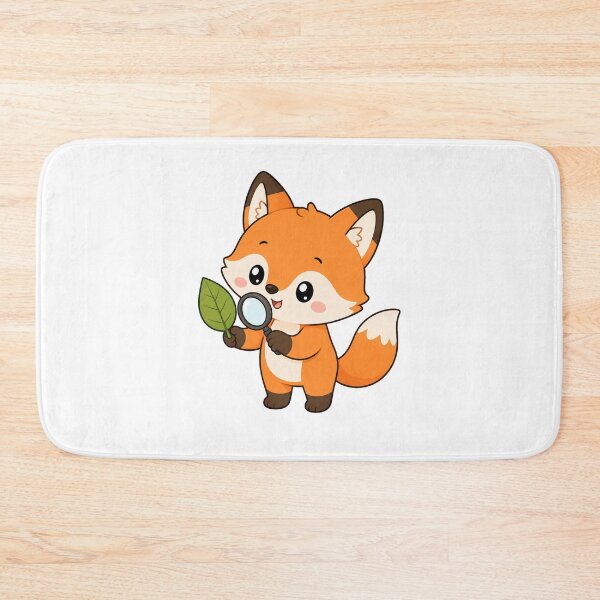 Item preview, Cute Fox Exploring Leaf with Magnifying Glass Cartoon designed and sold by Seculinator.