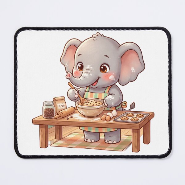 Item preview, A Charming Elephant Baking Cookies - Pastel-colored sticker designed and sold by DigitfanStudio.