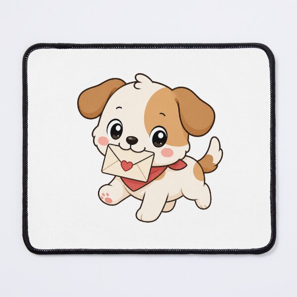 Item preview, Cute Puppy Delivering Love Letter Cartoon Dog Design designed and sold by Seculinator.