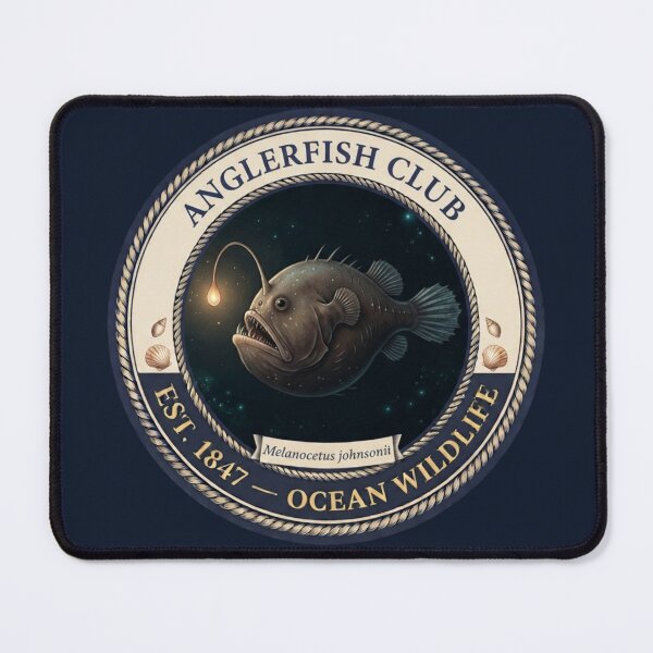 Item preview, Anglerfish Club Vintage Badge designed and sold by CalmCapy Co.