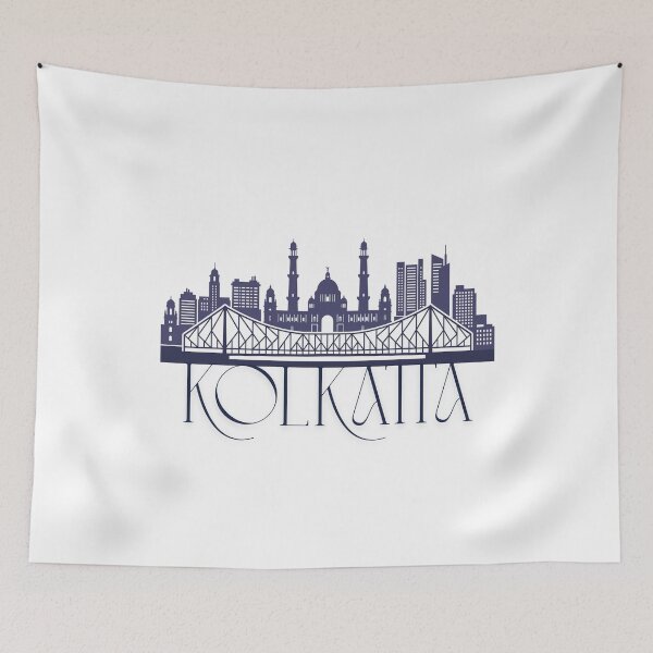 Artikelvorschau, Vintage Kolkata Indien Vintage Stadt der Freude Grafik-T-Shirt | Heritage Kolkata Streetwear | Kolkata Skyline Reise-Merch Ver. 8 entworfen und verkauft von mndesignworx.