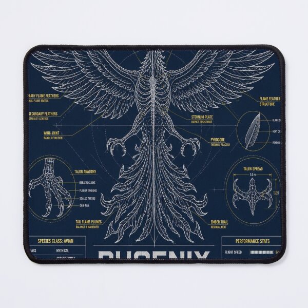 Item preview, Phoenix Bird Blueprint designed and sold by SunnyDesign82.