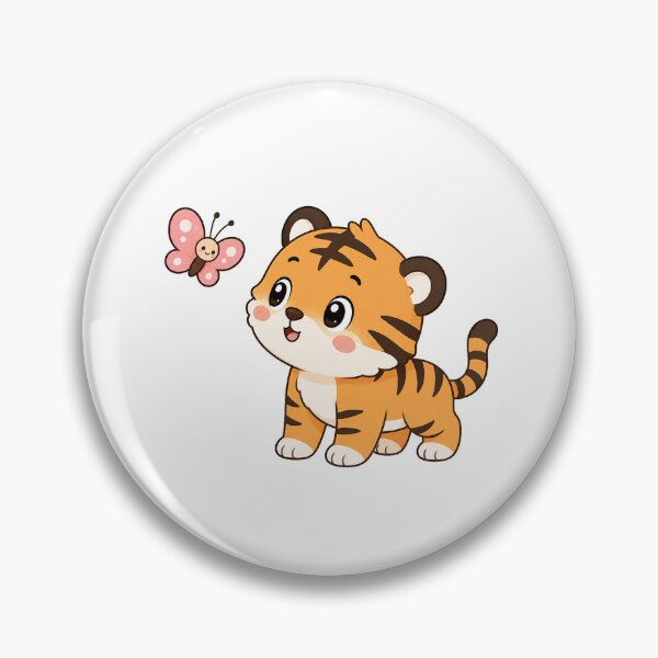 Item preview, Cute Tiger Watching Butterfly Cartoon Animal Design designed and sold by Seculinator.