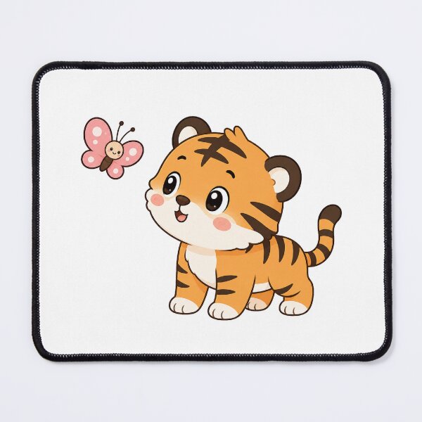 Item preview, Cute Tiger Watching Butterfly Cartoon Animal Design designed and sold by Seculinator.