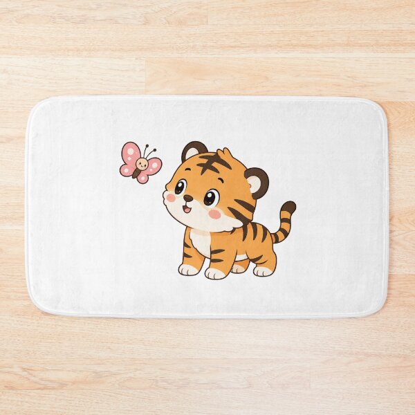 Item preview, Cute Tiger Watching Butterfly Cartoon Animal Design designed and sold by Seculinator.