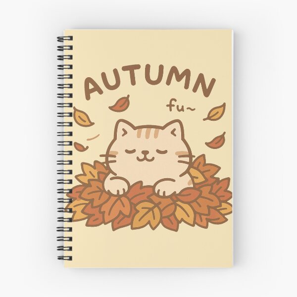 Item preview, Sleepy Cat Autumn Leaves designed and sold by PrintSmithArt.