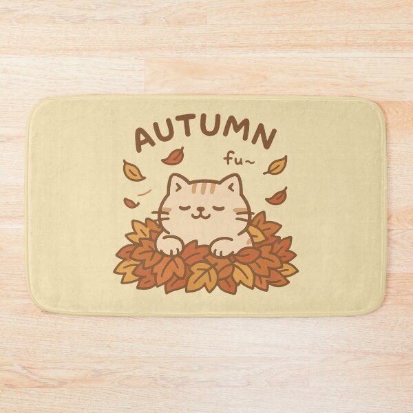 Item preview, Sleepy Cat Autumn Leaves designed and sold by PrintSmithArt.