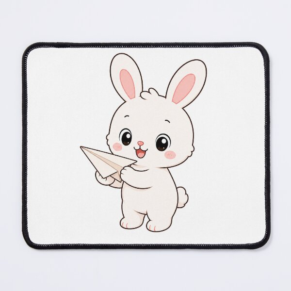Item preview, Cute Bunny Holding Paper Airplane Cartoon Rabbit Design designed and sold by Seculinator.