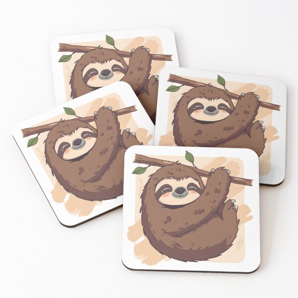 Item preview, Cute Kawaii Sloth Sticker | Adorable Sleeping Sloth Cartoon Illustration designed and sold by dreamz-world.