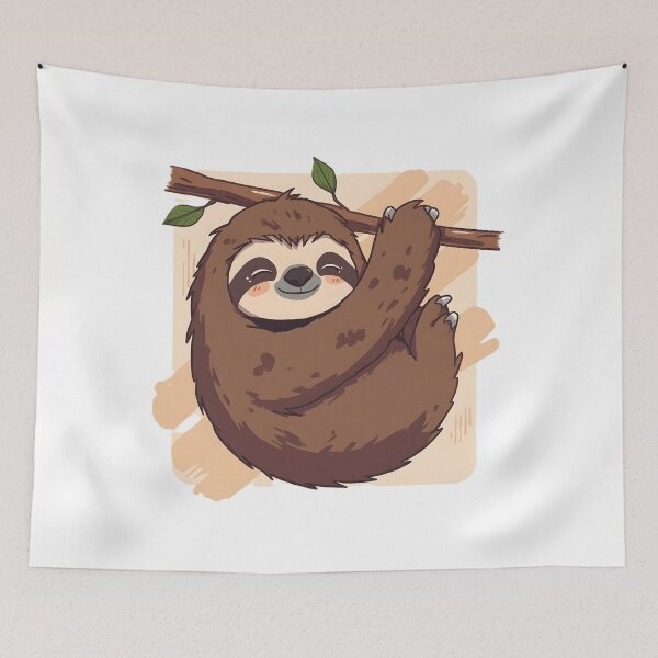 Item preview, Cute Kawaii Sloth Sticker | Adorable Sleeping Sloth Cartoon Illustration designed and sold by dreamz-world.