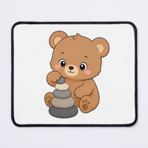 Item preview, Cute Bear Stacking Zen Stones Cartoon Animal Design designed and sold by Seculinator.