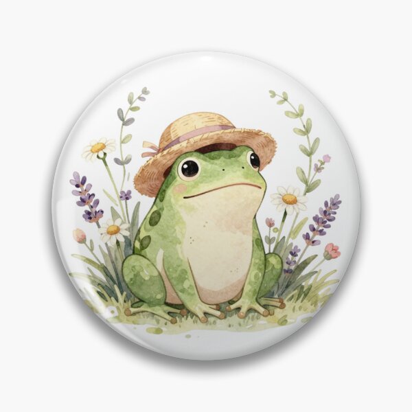 Item preview, Cute Cottagecore Frog wearing a Straw Hat Surrounded by Flowers design for t-shirts,hats, mugs and more items. designed and sold by MKTreasures.