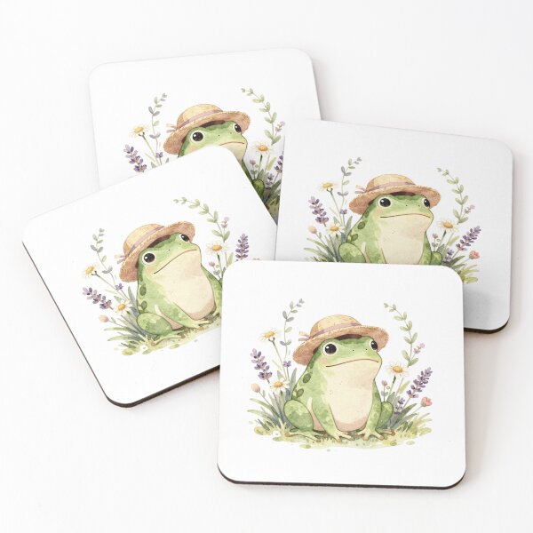 Item preview, Cute Cottagecore Frog wearing a Straw Hat Surrounded by Flowers design for t-shirts,hats, mugs and more items. designed and sold by MKTreasures.