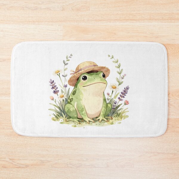 Item preview, Cute Cottagecore Frog wearing a Straw Hat Surrounded by Flowers design for t-shirts,hats, mugs and more items. designed and sold by MKTreasures.