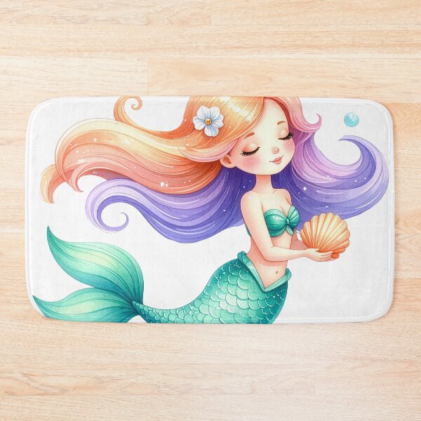Item preview, Cute Mermaid Holding Seashell Fantasy Illustration designed and sold by Rutvain.