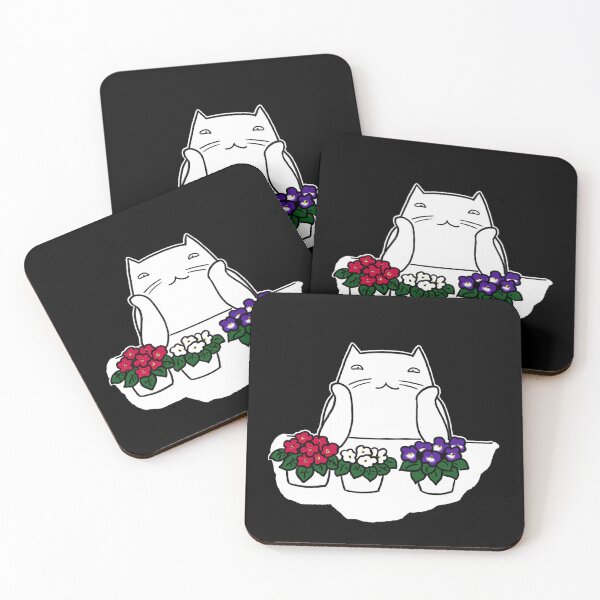 Item preview, Violets lover cat designed and sold by eri-morie.