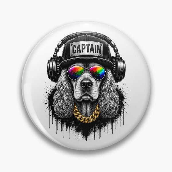 Item preview, American Cocker Spaniel Streetwear Graphic | Cool Cocker Spaniel with Headphones, Rainbow Sunglasses & Gold Chain designed and sold by BDLuck2021.