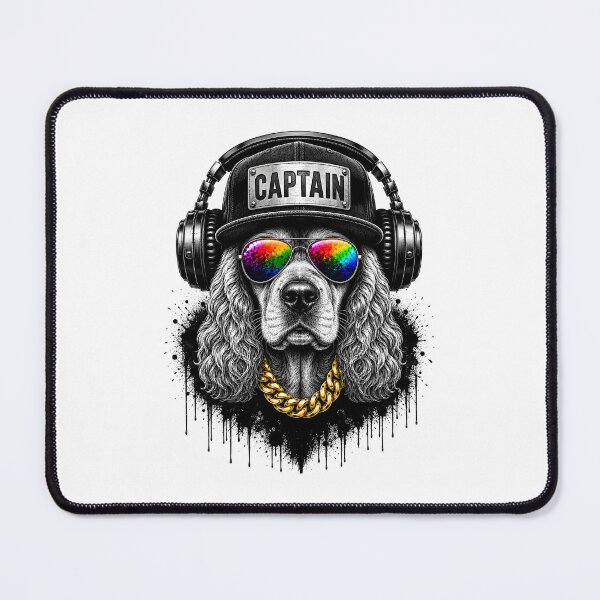 Item preview, American Cocker Spaniel Streetwear Graphic | Cool Cocker Spaniel with Headphones, Rainbow Sunglasses & Gold Chain designed and sold by BDLuck2021.