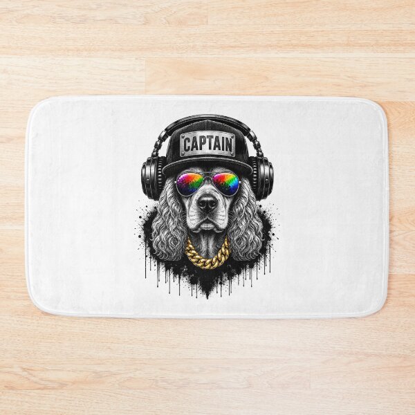 Item preview, American Cocker Spaniel Streetwear Graphic | Cool Cocker Spaniel with Headphones, Rainbow Sunglasses & Gold Chain designed and sold by BDLuck2021.