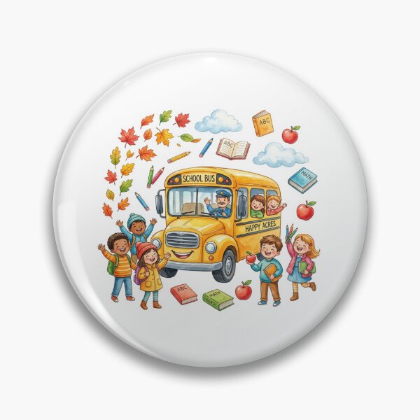 Item preview, Cute School Bus and Happy Kids designed and sold by ajamzbox.