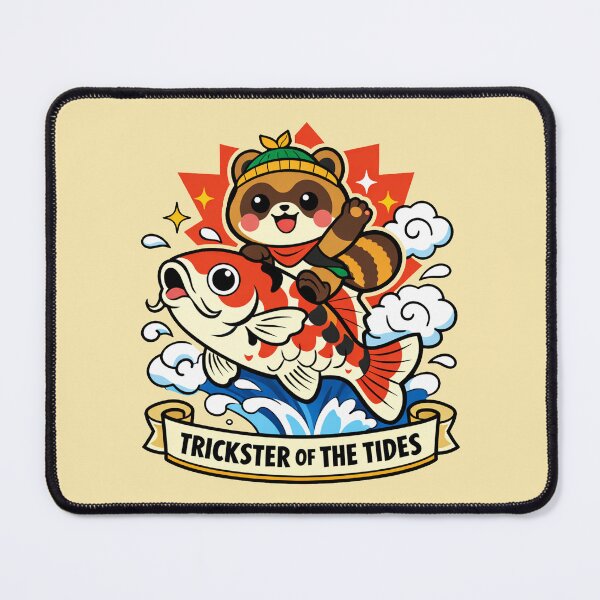 Item preview, Trickster Raccoon Tide Rider designed and sold by PrintSmithArt.