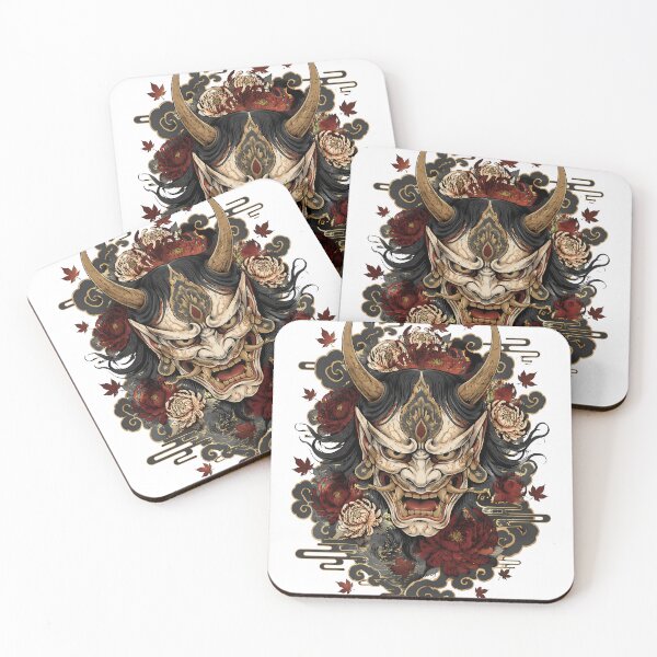Item preview, Hannya Mask with Peonies | Traditional Japanese Tattoo Art designed and sold by kaxymax.