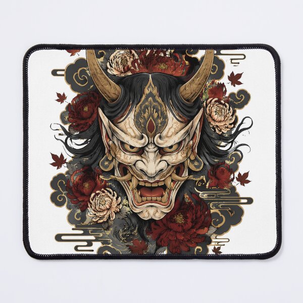 Item preview, Hannya Mask with Peonies | Traditional Japanese Tattoo Art designed and sold by kaxymax.
