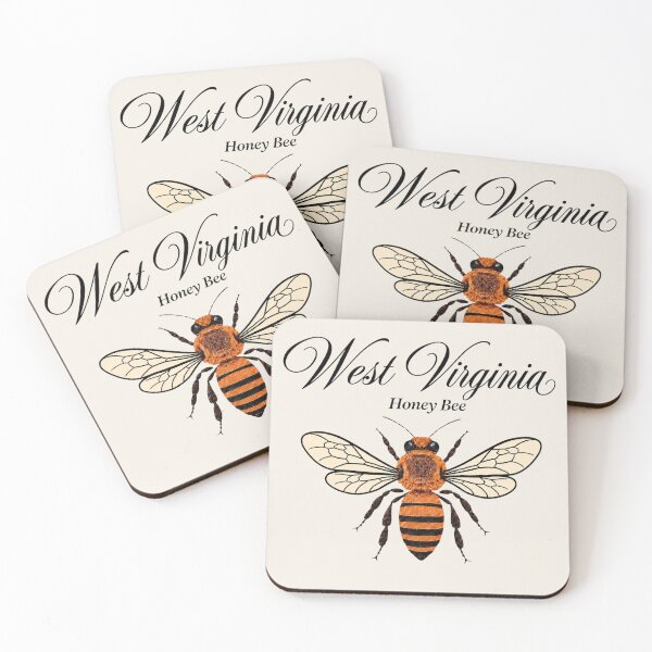 Item preview, West Virginia Honey Bee Vintage Illustration designed and sold by The-Drip-Studio.