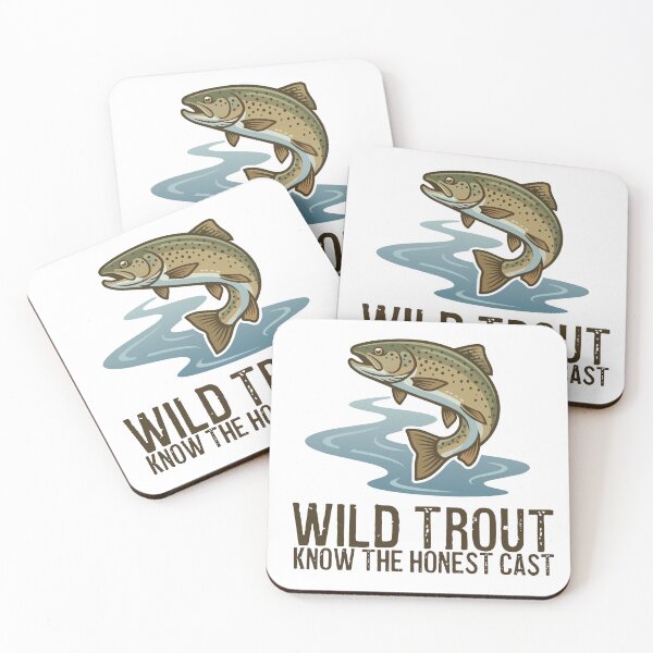 Item preview, Wild Trout know the honest cast, trout fishing logo style illustration. designed and sold by Art-Horizon.