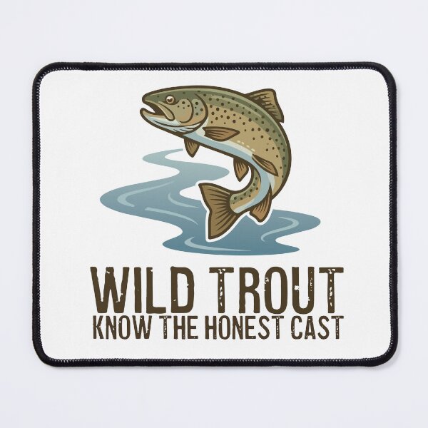 Item preview, Wild Trout know the honest cast, trout fishing logo style illustration. designed and sold by Art-Horizon.