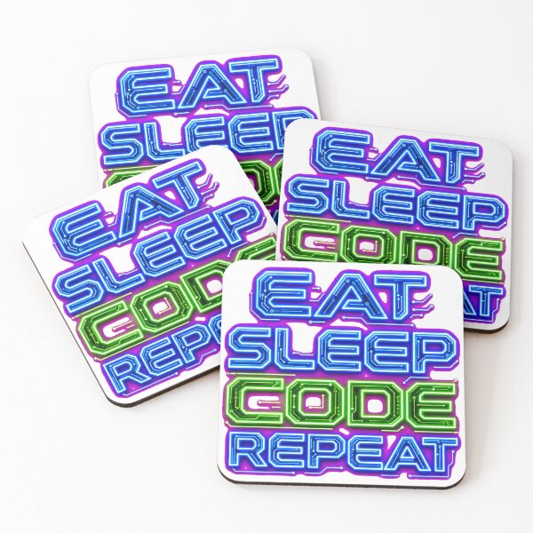 Item preview, EAT SLEEP CODE REPEAT Neon | Programmer Developer Tech Quote designed and sold by Ahmed Nedji.
