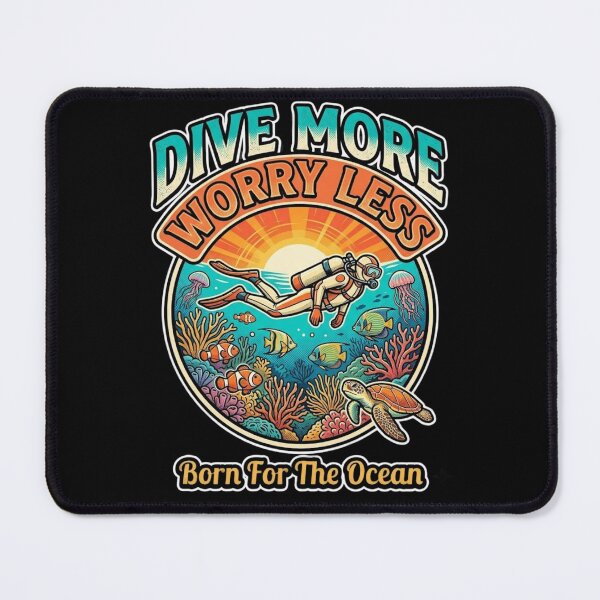 Item preview, Dive More Worry Less Retro Scuba Design designed and sold by weeomano.